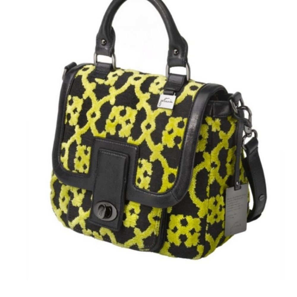 Petunia Pickle Bottom Yellow and Black Shoulder Bag with Animal Print